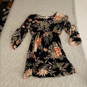 Size S Billabong black floral mini dress